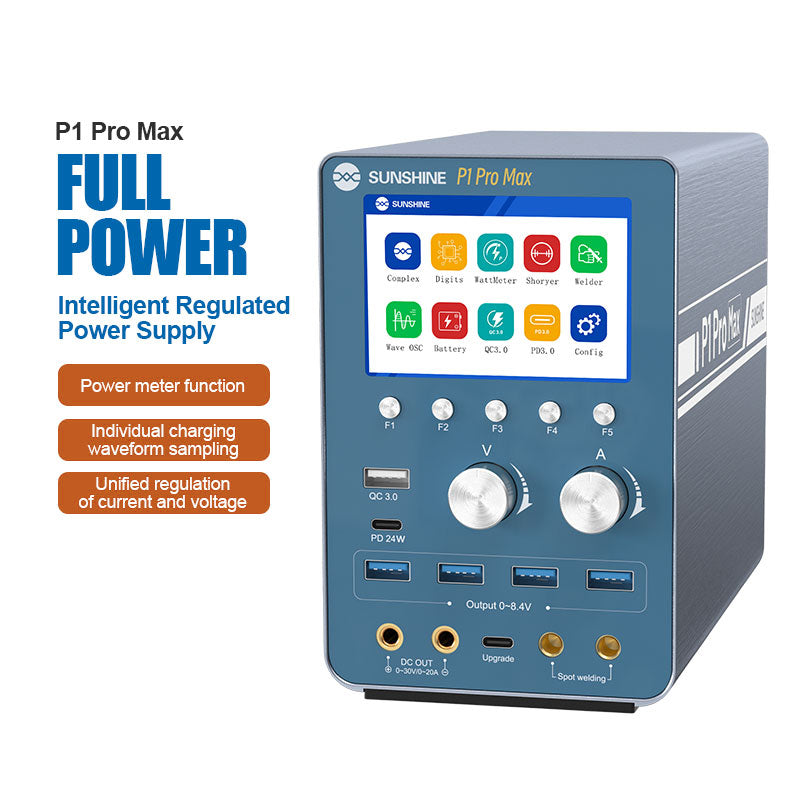 SUNSHINE P1 Pro Max Intelligent Regulated Power Supply Current Voltage Regulation Power Meter SUNSHINE P1 Pro Max Intelligent Regulated Power Supply Current Voltage Regulation Power Meter